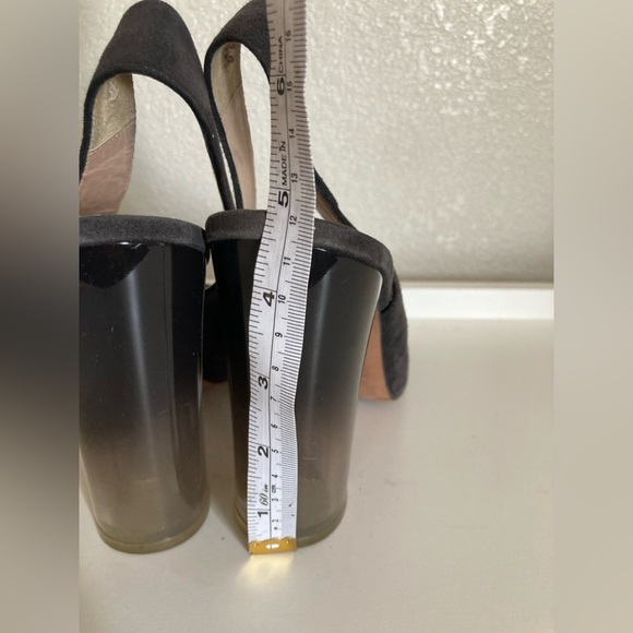 Baldan Baldan Suede Lucite Heel Sling Size 39 Italy Usa 8.5 - Picture 5 of 9